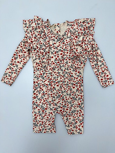Conjunto de Bikinis para niños europeos al por mayor, traje de baño de una pieza de <span class=keywords><strong>mar</strong></span> de verano 2025, ropa de playa para niñas, traje UV de princesa con volantes estampados con sombrero - Product Image 5