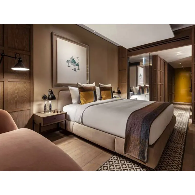 Foshan Fabricante personalizado quarto de hotel mobília moderna conjunto de quarto estrela padrão