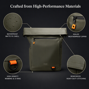 Mochila para Portátil con Cierre Enrollable, Impermeable, de Nailon, para Negocios, Viajes, Escuela, Gran Capacidad, Antirrobo, para Uso Diario - Product Image 2