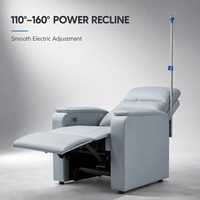 Fauteuil inclinable médical confortable avec poteau porte-perfusion pour hôpitaux, maisons de retraite, établissements de réadaptation et mobilier de chambre de patient