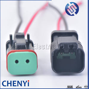 Deutsch Dt Serie Zwart <span class=keywords><strong>2</strong></span>-Pins Auto Waterdichte Connector Graafmachine Koplamp Draad Harnas Varkensstaart Plug DT06-2S DT04-2P - Product Image 5