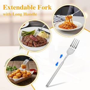 Ensemble de fourchettes et cuillères télescopiques multifonctions UPSILON2 PCS, <span class=keywords><strong>en</strong></span> acier inoxydable, pour le camping, le barbecue, les couverts - Product Image 3