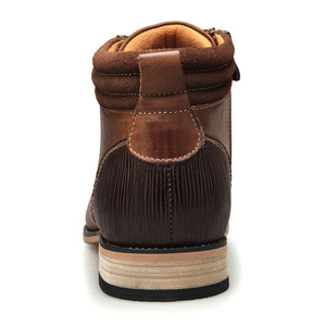 Bottes d'équitation en cuir véritable à lacets, imperméables, style romain, chaussures décontractées pour hommes, automne/hiver - Product Image 5