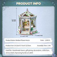 Nouveau style Kit de bricolage en bois pour niche à livres GHGC401 Windsor Flower House, maison de poupée miniature, puzzles 3D pour adultes