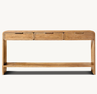 Ensemble de meubles de salon modernes et luxueux, table d'entrée, console en bois de noyer avec 3 tiroirs