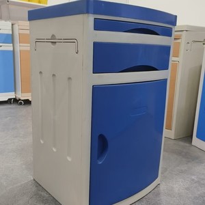Armoire d'hôpital en plastique bleu foncé avec porte à panneau plat pour chambre et bureau - Product Image 3