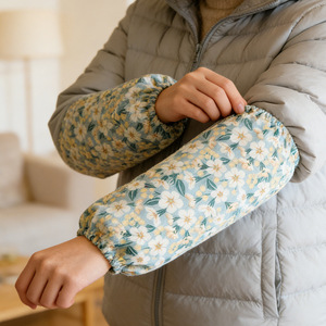 Nuevas Mangas Protectoras de Estilo Campestre con Estampado Floral Azul Pequeño, de Poliéster y Algodón, Resistentes al Agua, para Uso Diario, para Adultos - Product Image 3