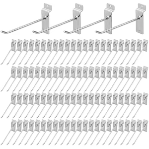 Crochets de présentation pour mur à lattes, simple fil, en fer, noir et blanc, accessoires pour magasin - Product Image 1