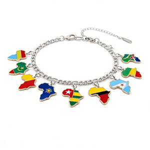 Pendentif Carte d'Afrique Hip-hop Tendance pour Bijoux DIY (Colliers, Bracelets) – Ghana, Nigéria, Congo, Soudan, Ouganda, <span class=keywords><strong>Zimbabwe</strong></span>, Zambie, Libéria - Product Image 4