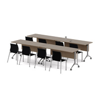 Table d'entraînement pliable ATWOKA sur roulettes, table gigogne mobile avec base à trois pieds pour salle de formation et bureau