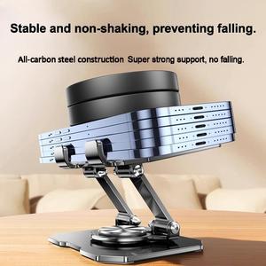<span class=keywords><strong>Support</strong></span> de bureau en aluminium entièrement métallique, rotatif à 360 degrés, avec refroidissement intégré et réglable, pour ordinateur et tablette, idéal pour la visualisation mains libres - Product Image 4