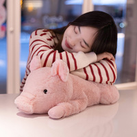 Boneka Babi Tidur Plush Langsung dari Pabrik, Bantal Dekorasi Sofa dengan Lapisan Jala, Hadiah Ulang Tahun, Grosir, Kustomisasi, MOQ Kecil