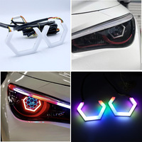 Auto Led Angel Eyes 70mm 80mm 90mm Couvre-haubans Drl Angel Eyes Halo Anneaux Car Rgb Led Projector Lens Housing Covers pour Bmw