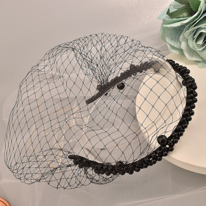 Voile de mariée en tulle <span class=keywords><strong>avec</strong></span> perles, voile cage à oiseaux <span class=keywords><strong>avec</strong></span> bandeau, couvre-visage, coiffe de mariée, accessoires de <span class=keywords><strong>mariage</strong></span> - Product Image 4