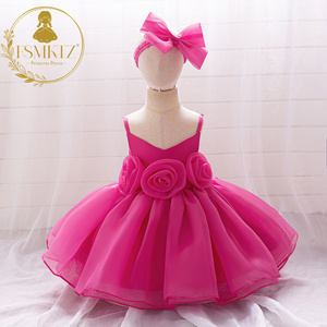 Abiti da Principessa per <span class=keywords><strong>Neonata</strong></span> con Maniche a Sbuffo Senza Maniche Stampa Floreale in Raso Formale Lunghezza al Ginocchio ODM per Bambine 0-2 Anni Tutte le Stagioni - Product Image 5
