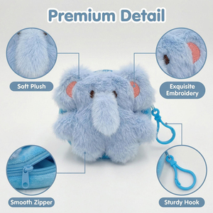 Venta al por mayor <span class=keywords><strong>de</strong></span> fábrica: Monederos <span class=keywords><strong>de</strong></span> peluche con forma <span class=keywords><strong>de</strong></span> <span class=keywords><strong>animales</strong></span>, bonitos colgantes redondos <span class=keywords><strong>de</strong></span> peluche para llavero y almacenamiento <span class=keywords><strong>de</strong></span> auriculares - Product Image 3