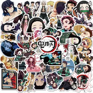 Pegatinas decorativas de dibujos animados de Anime, pegatinas de decoración de Anime para Demon Slayer Hunter, equipaje, portátil, teléfono, 50 Uds.