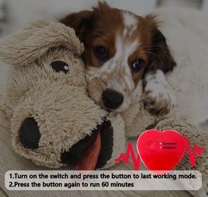 เครื่องบันทึกเสียงหัวใจสำหรับบรรเทาความวิตกกังวลของสัตว์เลี้ยง ของเล่นตุ๊กตาขนนุ่มที่ให้ความรู้สึกเหมือนกับการสัมผัสหัวใจ ช่วยปลอบประโลมลูกสุนัขและลูกแมวที่โดดเดี่ยวเมื่อเจ้าของไปข้างนอก - Product Image 3