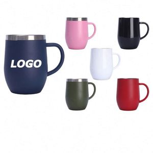Personalized 12oz Eggshell Tumbler with Handle - Custom Stainless Steel Insulated <b>Beer</b> Cup for Gifts & Promotions - Product Image 1