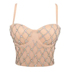 Nieuwe Mode Strass Sexy Damesbeha Op Maat Gemaakt Volwassen Dames In Sexy Korsetten Tops