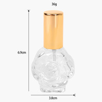 Mini Botella de Perfume de 10 ml con Tapa de Rosca, Botella de Prueba con Forma de Rosa, Transparente y con Degradado de Color
