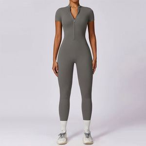 Body de yoga con cremallera para mujer, mono deportivo de alta intensidad para gimnasio, fitness, sensación de segunda piel, monos deportivos - Product Image 5