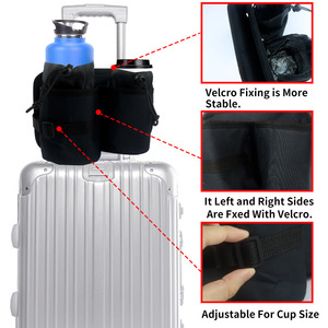 Luggage Cup Holder Nylon Bag Hanger With Zippered Pocket For Travel Accessories - Product Image 4