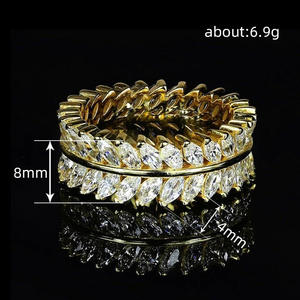 Anello da Donna Q918 Placcato Oro 22k con Diamante Taglio Marquise, Pietra Naturale Colore G, Design Elegante - Product Image 5