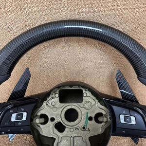 พวงมาลัยคาร์บอนไฟเบอร์คุณภาพสูงสำหรับรถยนต์ <span class=keywords><strong>Volkswagen</strong></span> VW Polo Golf R 6 7 8 MK6 MK7 GTi Passat B7 B8 <span class=keywords><strong>Jetta</strong></span> - Product Image 4