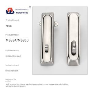 Candado de Acero Inoxidable MS860-1 para Equipos Industriales, Gabinete de Interruptores Eléctricos, Cierre Plano con Acabado Pulido, Operado con Llave - Product Image 4