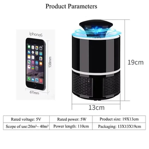 Lámpara Antimosquitos Fotocatalítica UV de 365nm con USB, Silenciosa y Colgante, Eliminador de Insectos para Interiores, para Moscas, Moscas de la Fruta y Mosquitos, Segura para 20 ㎡ - Product Image 3