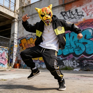 قناع نمر دموي واقعي من اللاتكس بأسنان حادة، قناع وجه كامل للحفلات والهالوين، مرح ومضحك، ناعم ومتين وقابل للتنفس - Product Image 5