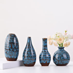 แจกันเซรามิกสีฟ้าเปลี่ยนเตาเผาด้วยดอกไ<span class=keywords><strong>ม</strong></span>้โต๊ะรับประทานอาหารของตกแต่งบ้านที่มีชื่อเสียง - Product Image 3