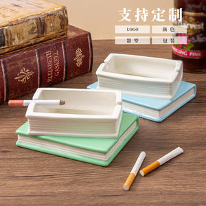 Cenicero de cerámica personalizado cuadrado verde y azul para uso doméstico o como regalo DD1701 - Product Image 2