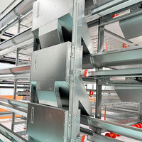 Cage à poules pondeuses automatique à 4 niveaux de type H, galvanisée à chaud, pour l'élevage avicole