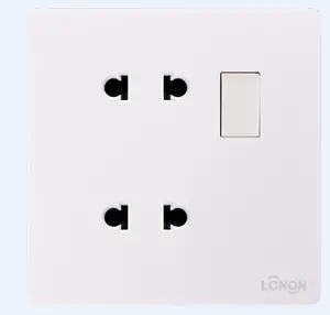 16A double twim plug wall socket outlet switch in white