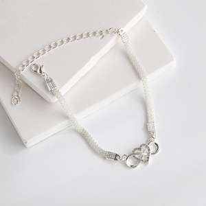 ज्यामितीय हृदय न्यूनतम टखने चांदी की चेन ठीक गहने 18k सोने की महिलाओं के लिए स्टेनलेस स्टील के टैंक - Product Image 4