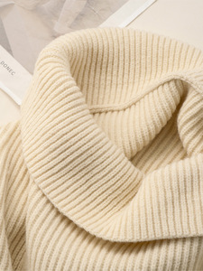 Penjualan laris sweter elegan bahu terbuka atasan rajut wanita longgar Pullover Solid grosir - Product Image 4