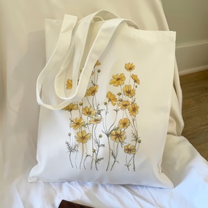 Customized Printed Logo Organic Cotton Canvas Tote Bags UV Full Color Recyclable Reusable Shopper Bag