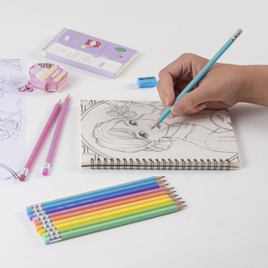 مجموعة أقلام رسم ماكارون 12 قطعة من مواد صديقة للبيئة، مجموعة أقلام رسم فنية مخصصة بصلابة HB - Product Image 5