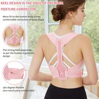 Correcteur de posture rose pour femmes et filles, réglable, soutien de la colonne vertébrale supérieure, correction de la posture, soulagement du cou, du dos et des épaules