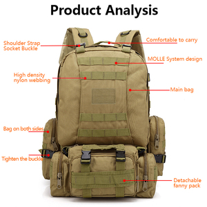 Mochila impermeable grande para acampar, mochila táctica de viaje desmontable, 50 <span class=keywords><strong>litros</strong></span> - Product Image 5