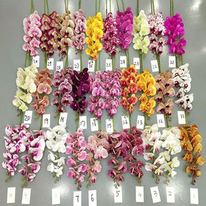Flores de Phalaenopsis falsas de 9 cabezas multicolores Flores de orquídeas artificiales impresas en 3D con tallos largos - Product Image 2