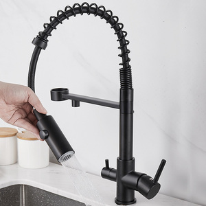 Смеситель кухонный из нержавеющей стали с двойной ручкой - Product Image 2