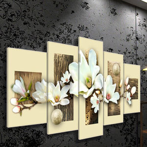Impresión Digital de Flores Originales de 5 Piezas, Impresión Artística en Lienzo de Pintura al Óleo de 6 Colores, Decoración de Pared para Sala de Estar Interior - Product Image 6