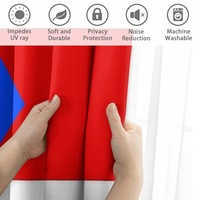 Rideau occultant thermique en polyester recyclable à motif drapeau de Porto Rico, anti-UV, pour mobilier domestique