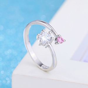 Free Size <b>Adjustable</b> <b>Silver</b> Couple <b>Ring</b> for Wedding Engagement Jewelry Diamond <b>Ring</b> Crystal <b>Rings</b> for Couple Lover - Product Image 6
