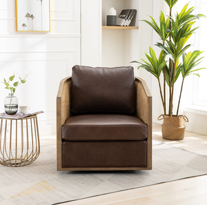 Swivel Barrel Chair Modern Comfy Accent <b>Sofa</b> Chair for Living Room Home Office Hotel Use 360 Degree Rotation Adjustable Height - Product Image 2