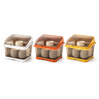 Armoire de séchage de vaisselle transparente avec couvercle bol assiette support de rangement PP plateau de vidange porte-baguettes cuisine anti-poussière