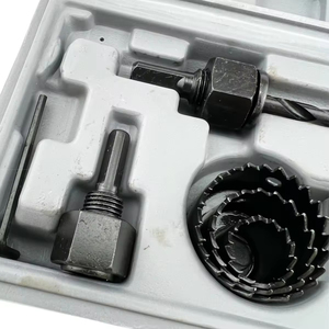 11-delige set gatenzaag van hoogwaardig koolstofstaal voor hout, kunststof en gips, met mandrels, zaagbladen en kernboorbits, 19-64 mm, boorgereedschap, <span class=keywords><strong>3</strong></span> jaar garantie - Product Image 5